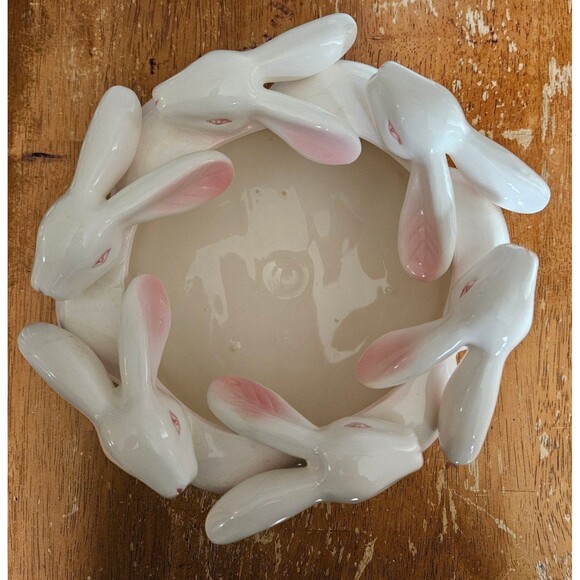 Easter Collection Bunny Rabbits Ceramic Bowl Holiday Decor - Picture 5 of 8